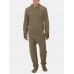 Men Flannel Thick Plain Onesies Loungewear Thermal Thumb Holes Hooded Jumpsuit Pajamas With Socks sleepwear