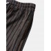 Men Casual Striped Straight Drawstring Waist Loose Pants