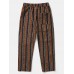 Men Ethnic Style Striped Loose Drawstring Waist Casual Pants