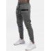 Mens Solid Color Casual Sports Drawstring Waist Jogger Pants