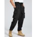 Mens Irregular Lace  up Waist Overall Cargo Pants