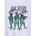 Men Animatic Alien Print Crew Neck Hem Cuff Soft Light Regular Fit T  Shirts
