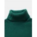Men High Neck Solid Color Long Sleeve Slight Elastic Casual Trendy Sweaters