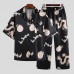 Mens Dragon Print Short Sleeve Pajamas Suit Sleepwear