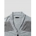 Men Colorblock Bodycon Hem Front Button V Neck Casual Sweater